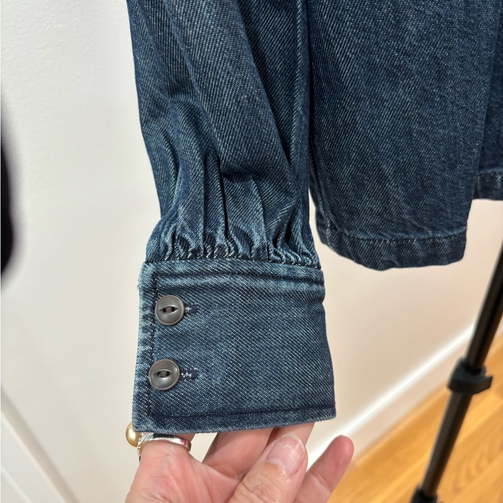 427. Madewell Denim Puff Sleeves Button-Down Shirt - Picture 6 of 9